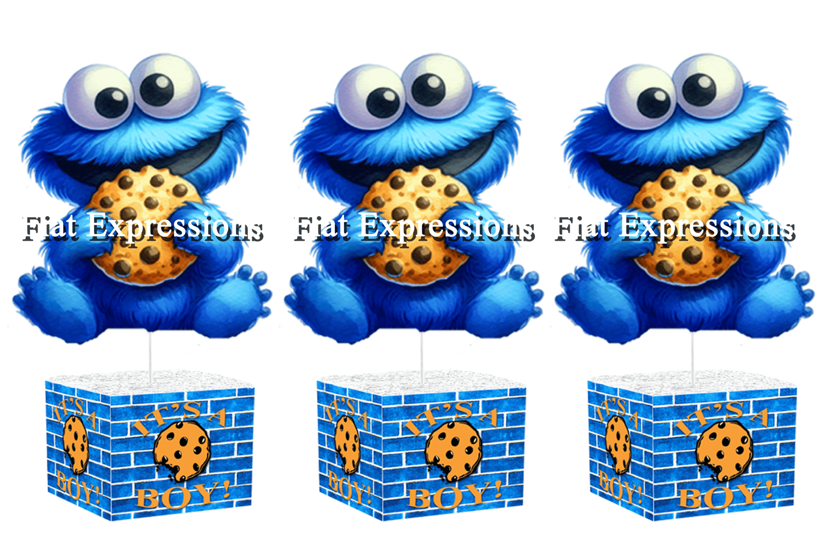 Cookie Monster Themed Baby Centerpiece Set
