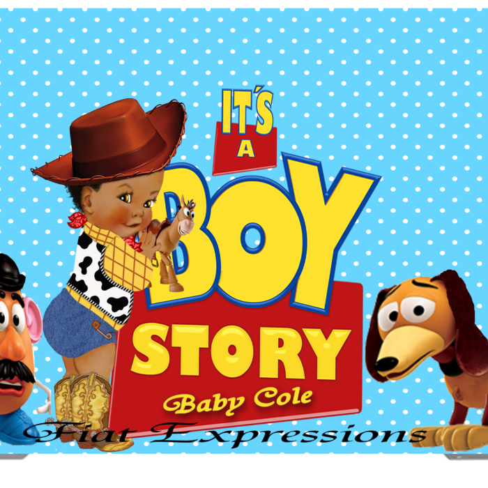Boy Story Blue Toys Baby Shower Backdrop
