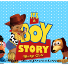 Boy Story Blue Toys Baby Shower Backdrop