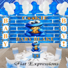 Cookie Monster Themed Baby Shower Boy Balloons and Centerpiece Set