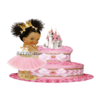 Princess Diaper Cake Gold Pink Chevron with Castle