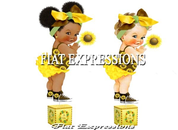 Sunflower Girl Baby Shower Table Centerpiece