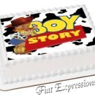 Boy Story Baby Shower Edible Cake Image Cow Print