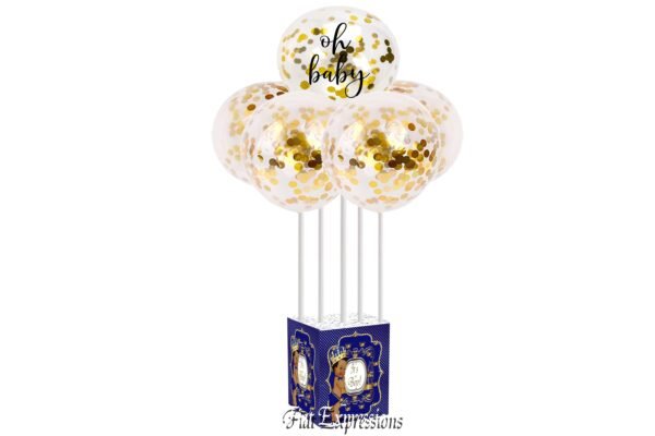 Prince Blue & Gold Balloon Baby Shower Centerpiece