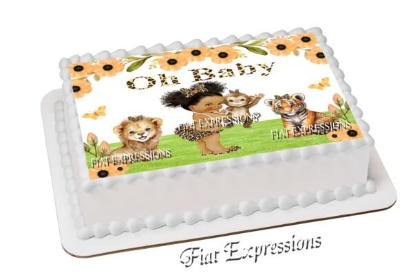Safari Girl Edible Cake Image Digital File