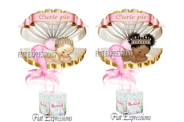 Mermaid Pink with Turquoise Baby Shower Centerpiece