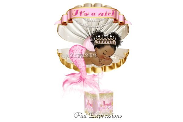 Mermaid Pink & Gold Baby Shower Centerpiece