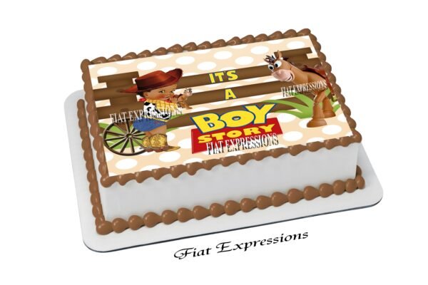 Boy Story Baby Shower Edible Cake Image Digital File
