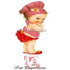 Baby Q Girl Centerpiece Red Yellow Sunflower Wood