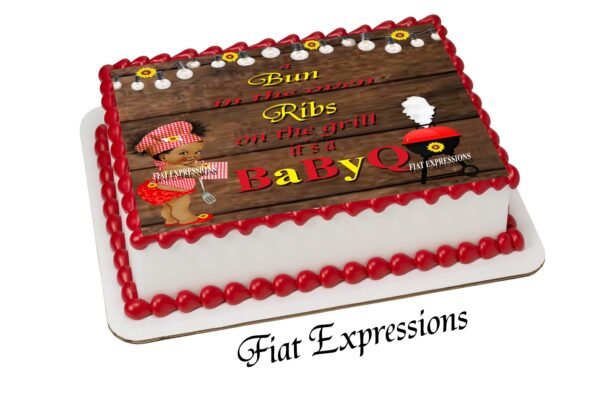 Baby-Q Girl Red & Sunflower Edible Cake Image Digital File