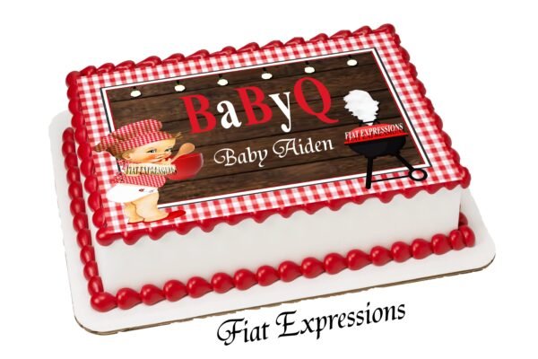 Baby-Q Boy Red Edible Cake Image Digital File