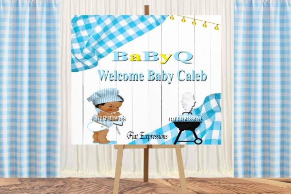 Baby-Q Boy Blue & YELLOW Baby Shower Poster Backdrop Digital File