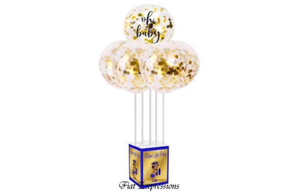 Prince Blue Gold Balloon Baby Shower Centerpiece