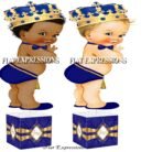 Prince Royal Blue Gold Paisley Baby Shower Centerpiece
