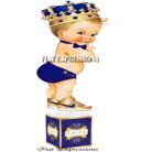 Prince Baby Centerpiece Royal Blue Gold Paisley Sneakers