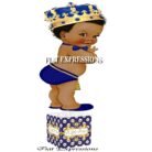 Prince Baby Centerpiece Royal Blue Gold Crowns Dots
