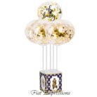 Royal Prince Teddy Bear Baby Shower Balloon Bouquet Blue Gold