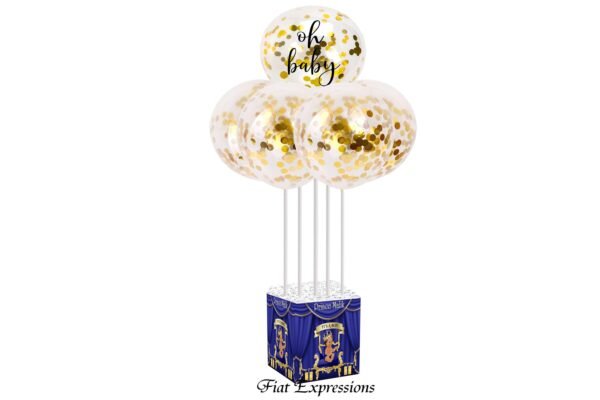 Prince Blue Gold Balloon Baby Shower Table Centerpiece
