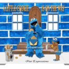 Cookie Monster Themed Baby Shower Backdrop with Baby