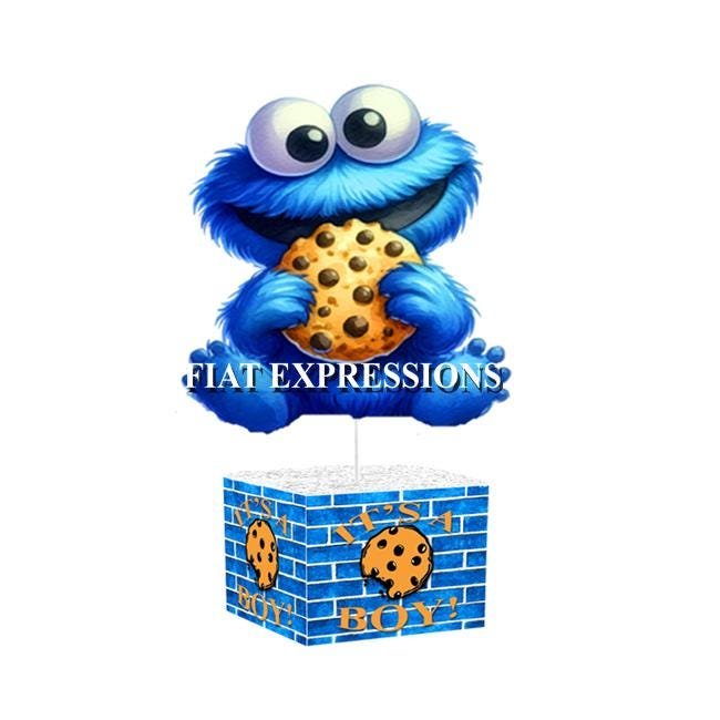 Cookie Monster Themed Baby Shower Centerpiece Cookie Monster Themed Baby Shower Centerpiece