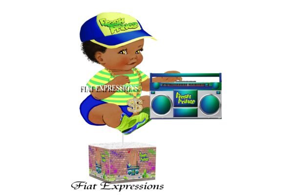 Fresh Prince Baby Shower Centerpiece with Sitting Baby/Fresh Prince Baby Shower Centerpiece Decorations