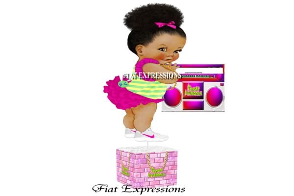 Fresh Princess Baby Shower Centerpiece with Gold Chain/Fresh Princess Baby Shower Centerpiece Decorations