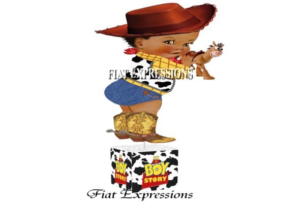 Boy Story Baby Shower Centerpiece Decorations COW PRINT