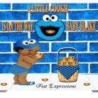 Cookie Face Baby Shower Backdrop with Basket Baby