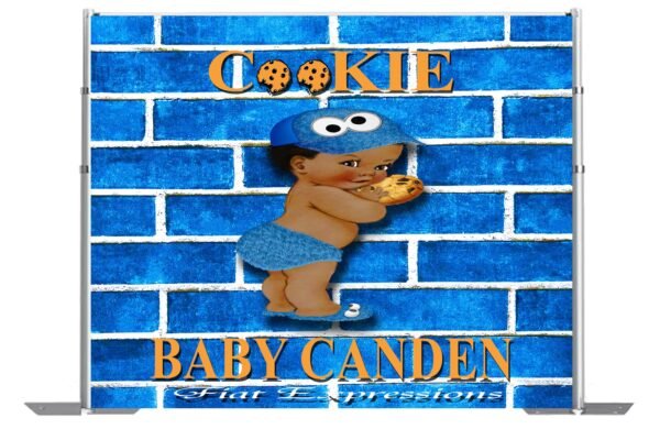 Cookie Baby Shower Backdrop, Cookie Monster Themed Baby Shower Backdrop Digital File DIGITAL