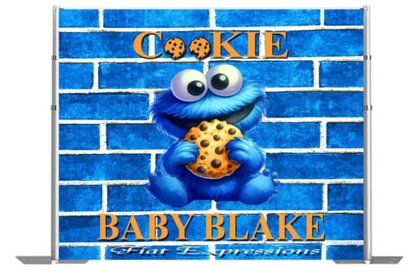 Cookie Monster Themed Baby Shower Backdrop