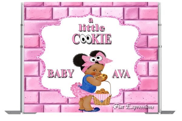 Cookie Girl & Cookie Basket Themed Shower Backdrop, Cookie Monster Themed Baby Shower Digital File