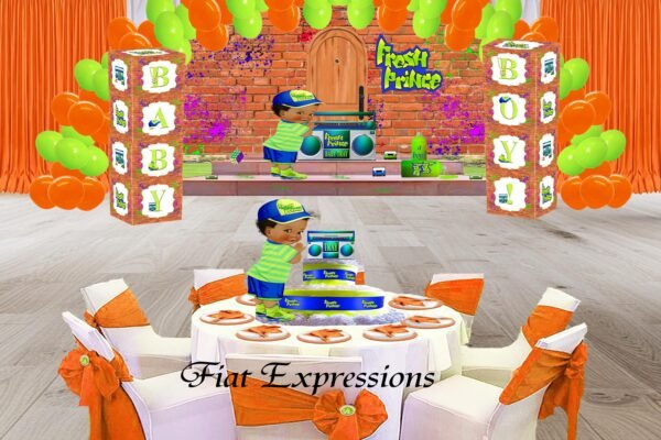 Fresh Prince Diaper Cake 2 Tier Burp Cloth with Boy & Boombox/Fresh Prince Baby Shower Centerpiece and Gift