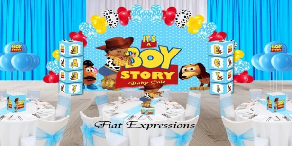 Boy Story Baby Shower Baby Centerpiece & Balloon Bouquet Set Blue - 3 or More Centerpieces