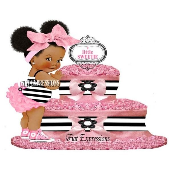 It's a Girl Diaper Cake 2 Tier Burp Cloth Pink/It's a Girl Baby Shower Centerpiece and Gift