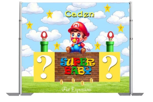 Super Baby & Sky Baby Shower Poster Backdrop Digital File DIGITAL