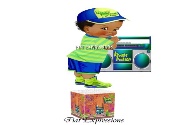 Fresh Prince Baby Shower Centerpiece with Baby Boy & Boombox/Fresh Prince Baby Shower Centerpiece Decorations