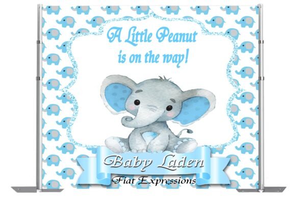 Elephant Baby Shower Backdrop Digital File DIGITAL