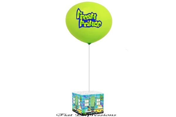 Fresh Prince Sitting Baby Shower Single Balloon Centerpiece Blue Green &Taxi