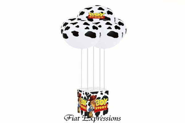 Boy Story Cow Pattern Baby Shower Balloon Bouquet