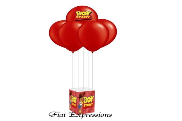 Boy Story Balloon Baby Shower Table Centerpiece Red & Yellow