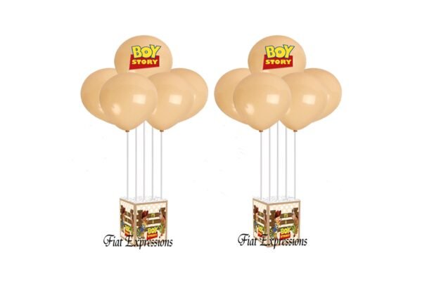 Boy Stroy Balloon Bouquet Baby Shower Table Centerpiece Beige
