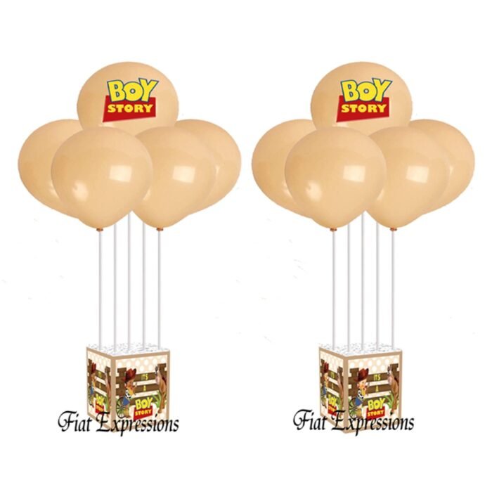 Boy Story Baby Shower Balloon Bouquet Beige