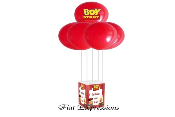 Boy Story Balloon Baby Shower Table Centerpiece Red