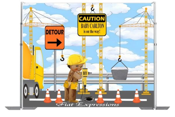 Construction on Freeway Shower Backdrop Digital File DIGITAL