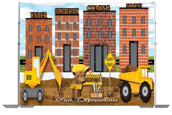 Construction Site Baby Shower Backdrop Digital File DIGITAL