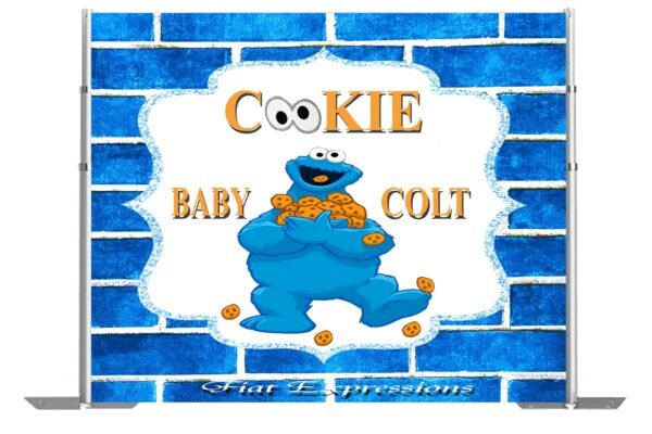 Cookie Monster Themed Baby Shower Backdrop