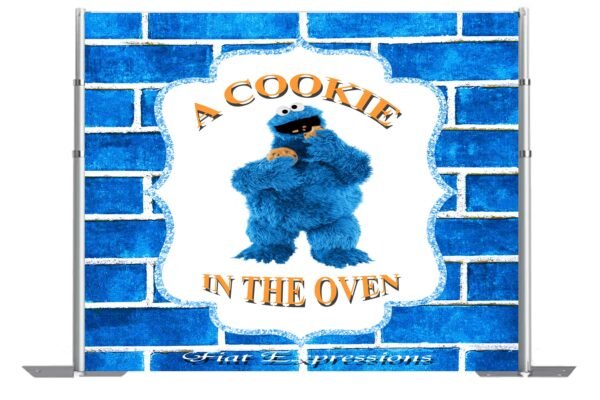 Cookie Baby Shower Backdrop, Cookie Big Monster Eating Cookies Baby Shower Backdrop, Cookie Monster Themed Poster Digital File