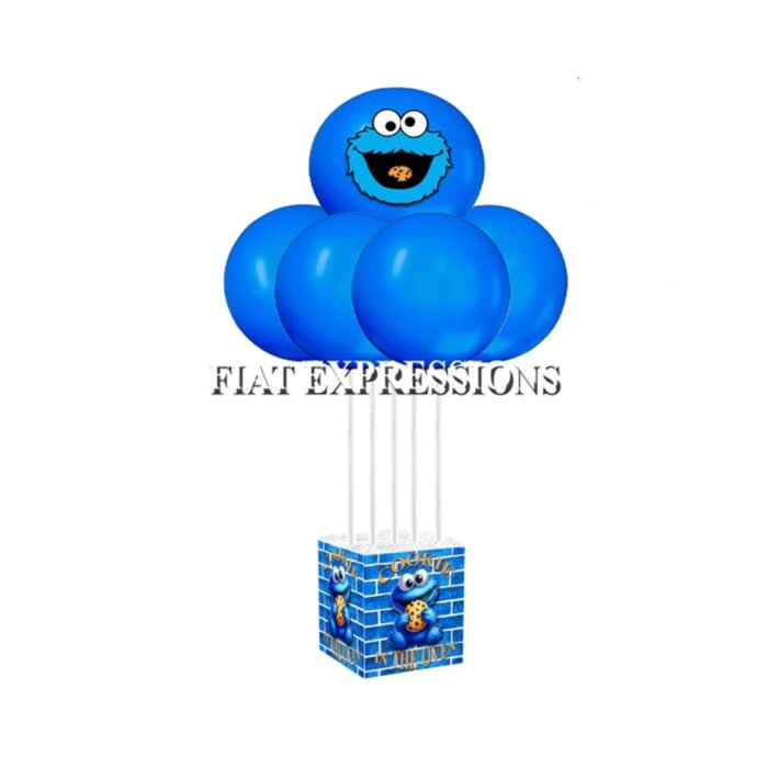 Cookie Monster Themed Baby Shower Balloon Bouquet