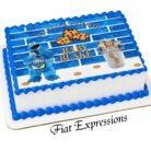 Cookie Monster Themed Baby Shower Edible Cake Image with Basket
