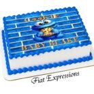 Cookie Monster Themed Baby Shower Edible Cake Image
